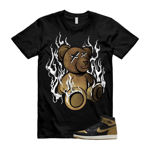 1 Black Metallic Gold Sail Retro High OG T Shirt Match LIT Jezsport.com