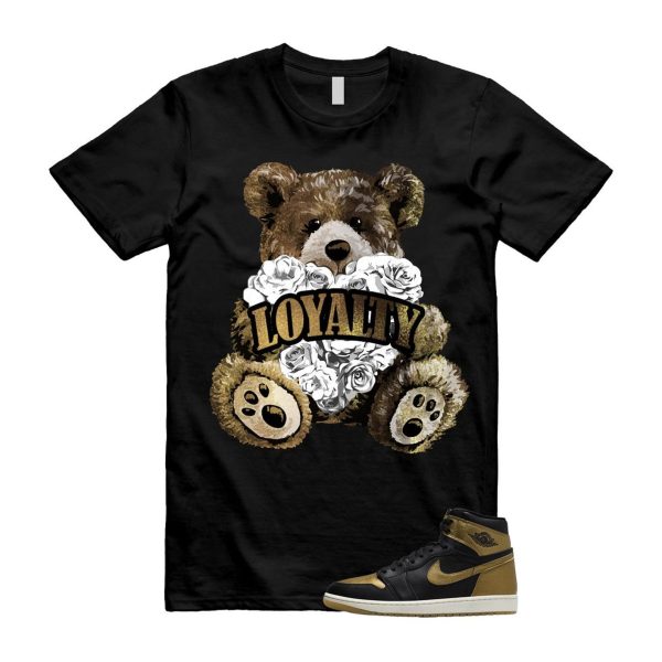 1 Black Metallic Gold Sail Retro High OG T Shirt Match LYLTY Jezsport.com