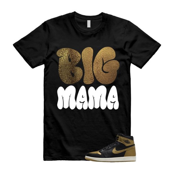 1 Black Metallic Gold Sail Retro High OG T Shirt Match MAMA, DZ5485-071 Jezsport.com