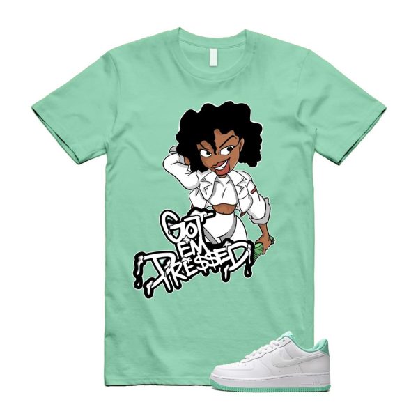 Air Force 1 Mint Foam Green Low White T Shirt Match PRESSED Jezsport.com