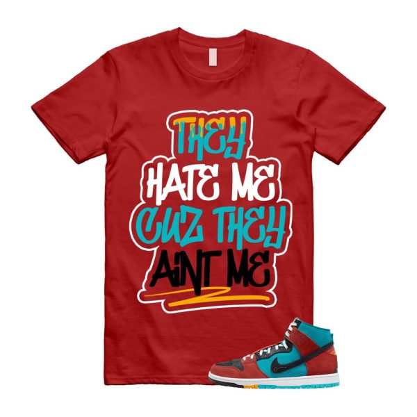 Di'orr Greenwood Navajo Arts Turquoise Blue Black Rugged Orange SB Dunk High T Shirt Match AINT ME Jezsport.com