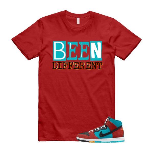 Di'orr Greenwood Navajo Arts Turquoise Blue Black Rugged Orange SB Dunk High T Shirt Match BEEN Jezsport.com