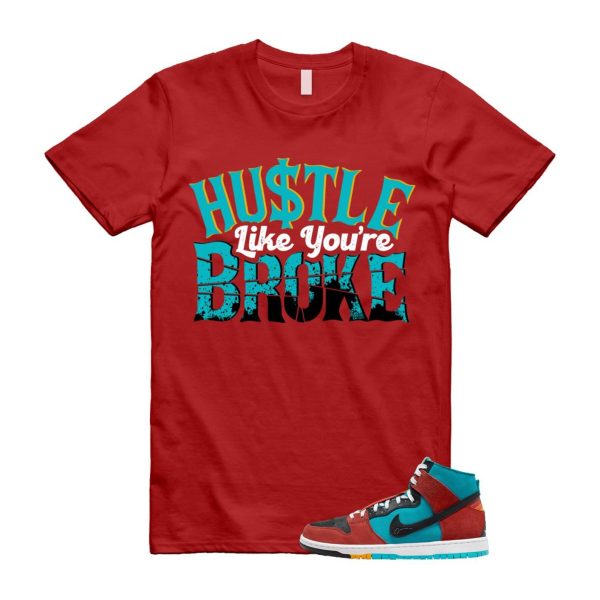 Di'orr Greenwood Navajo Arts Turquoise Blue Black Rugged Orange SB Dunk High T Shirt Match BROKE Jezsport.com