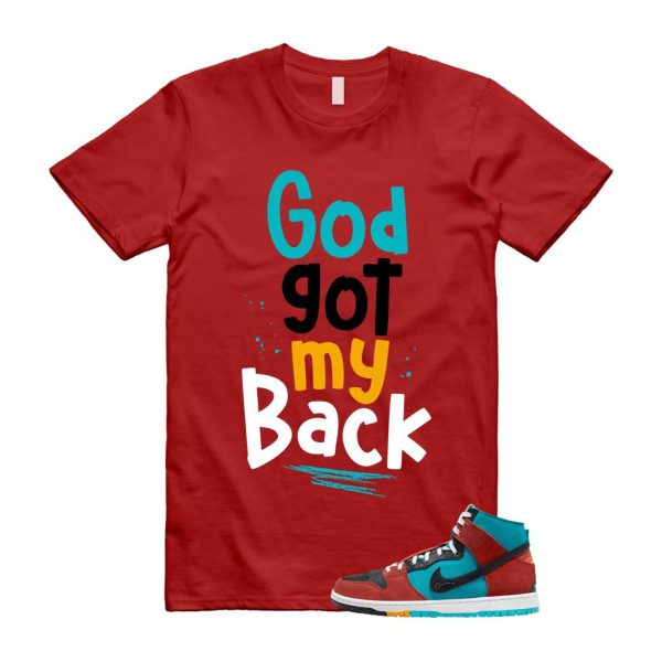 Di'orr Greenwood Navajo Arts Turquoise Blue Black Rugged Orange SB Dunk High T Shirt Match GOD Jezsport.com