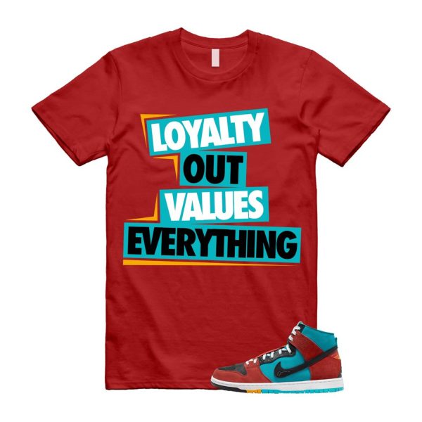 Di'orr Greenwood Navajo Arts Turquoise Blue Black Rugged Orange SB Dunk High T Shirt Match LOVE Jezsport.com