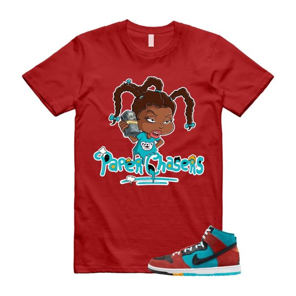 Di'orr Greenwood Navajo Arts Turquoise Blue Black Rugged Orange SB Dunk High T Shirt Match PC Jezsport.com