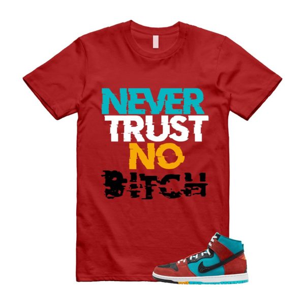 Di'orr Greenwood Navajo Arts Turquoise Blue Black Rugged Orange SB Dunk High T Shirt Match TNB Jezsport.com