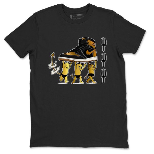 Devil Babies Sneaker Casual Unisex Cotton Sneaker T Shirt To Match Retro 1 High OG Black Metallic Gold Jezsport.com