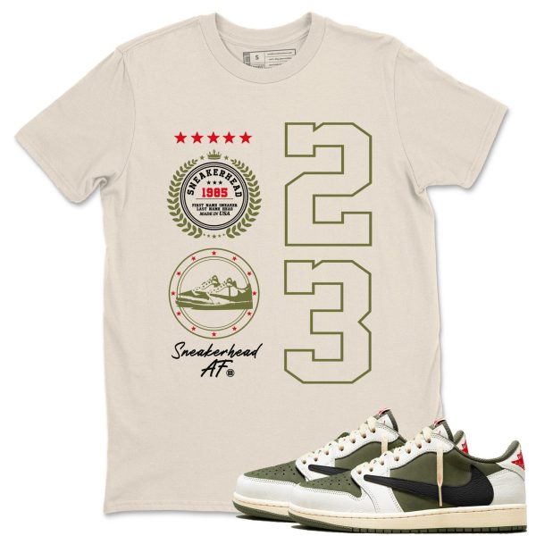 Sneaker Emblem Sneaker Casual Unisex Cotton Sneaker T-Shirt To Match Retro 1 Travis Medium Olive Jezsport.com