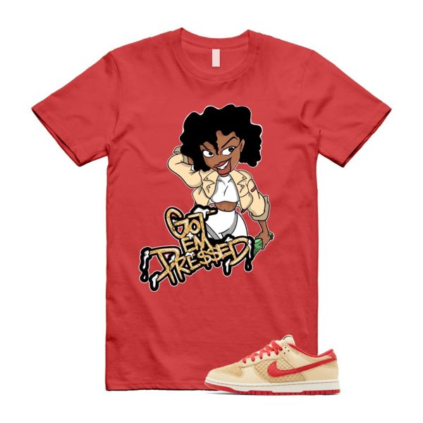 Dunk Strawberry Waffle Pale Vanilla University Red Sail Wheat Low Retro SE T Shirt Match PRESSED Jezsport.com