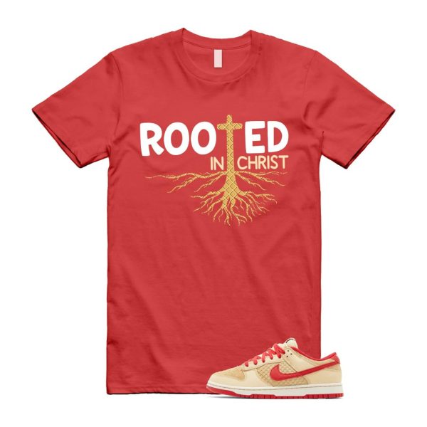 Dunk Strawberry Waffle Pale Vanilla University Red Sail Wheat Low Retro SE T Shirt Match ROOTED Jezsport.com