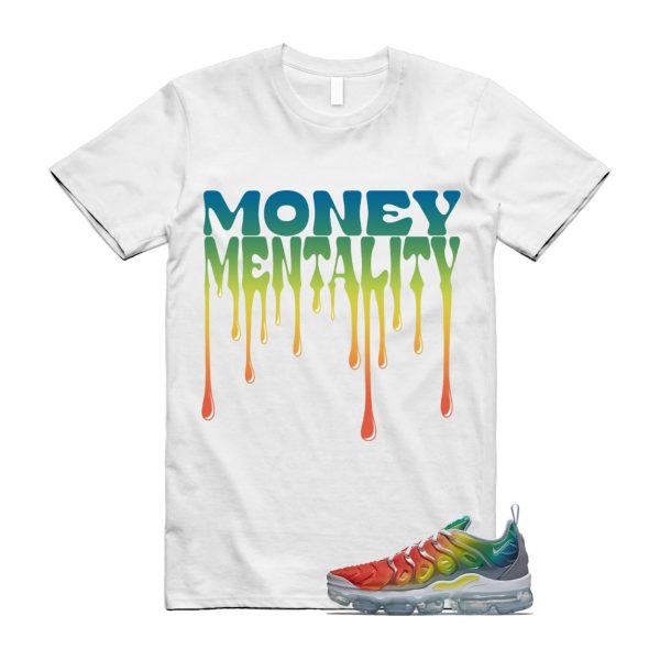 VaporMax Rainbow Air Plus White Neptune Blue Dynamic Yellow T Shirt Match MENTALITY Jezsport.com