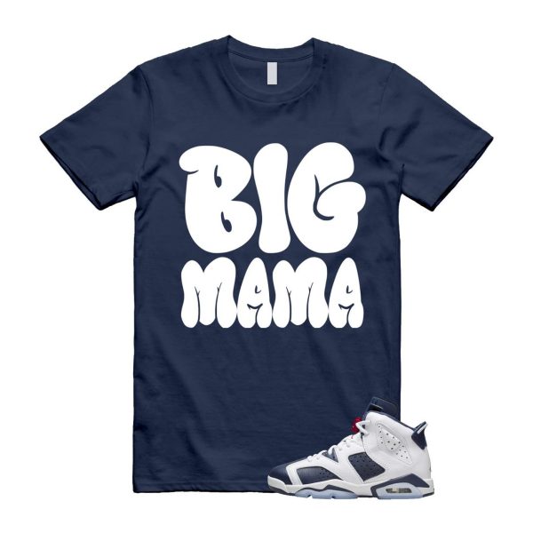 6 Olympic Midnight Navy White Varsity Red Retro T Shirt Match MAMA Jezsport.com