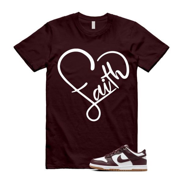 Dunk Burgundy Crush Gum Light Brown White Low T Shirt Match FAITH Jezsport.com