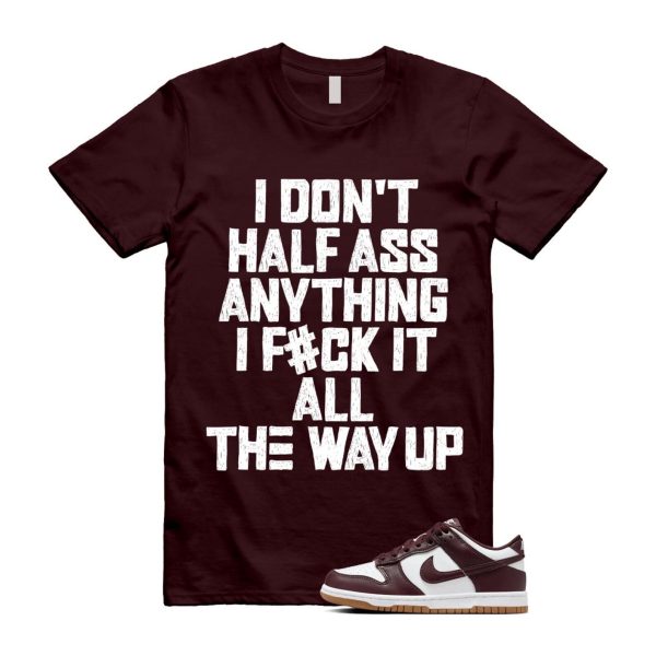 Dunk Burgundy Crush Gum Light Brown White Low T Shirt Match HALF Jezsport.com