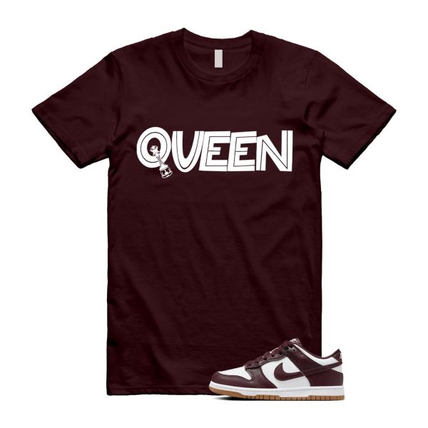 Dunk Burgundy Crush Gum Light Brown White Low T Shirt Match QUEEN Jezsport.com