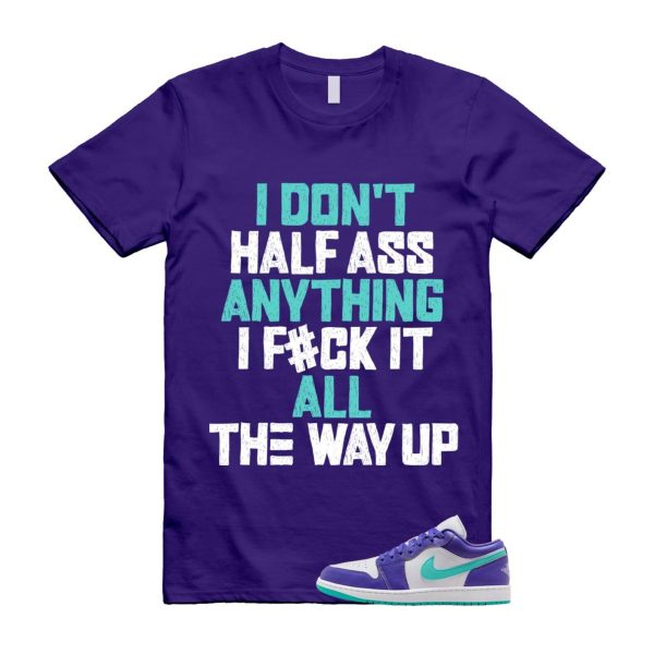 1 Psychic Purple Charlette Hornets Hyper Jade White Cone Low SE T Shirt Match HALF Jezsport.com