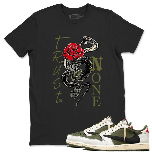 Trust None Unisex Crew Neck T Shirt To Match 1s Travis Medium Olive Jezsport.com