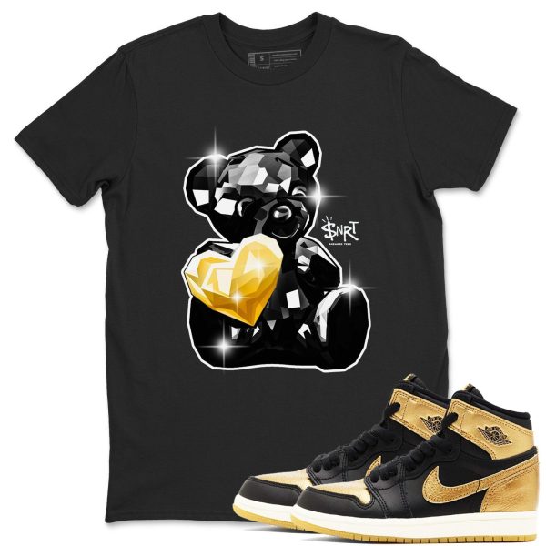 Bear Germ Sneaker T Shirts To Match Jordans 1s Black Metallic Gold Jezsport.com