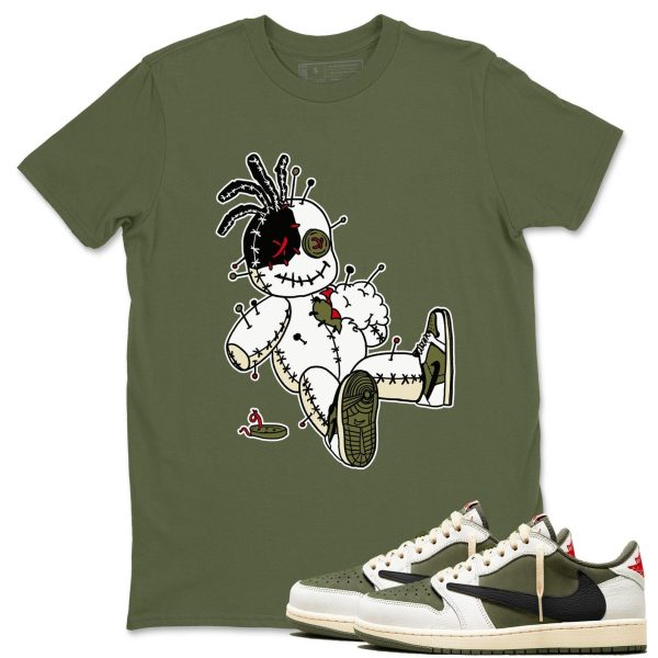 Voodoo Doll Sneaker T Shirts To Match Jordans 1s Travis Medium Olive Jezsport.com