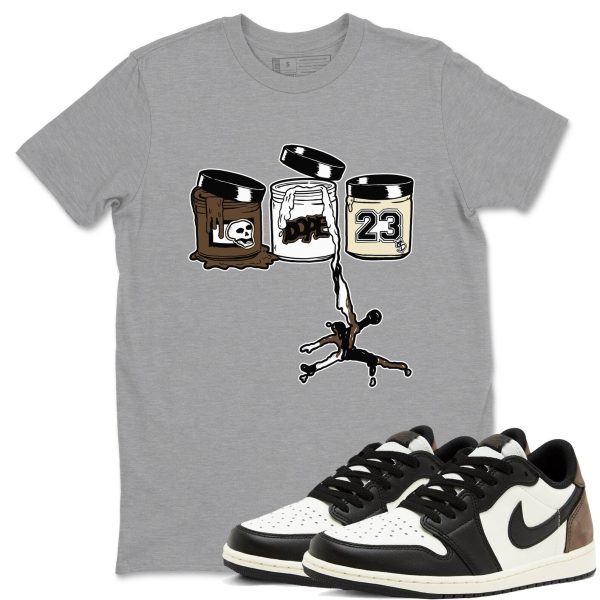 Sneaker Paint Unisex Crew Neck Sneaker Matching T Shirt To Match 1 Low Mocha AJ1 Jezsport.com