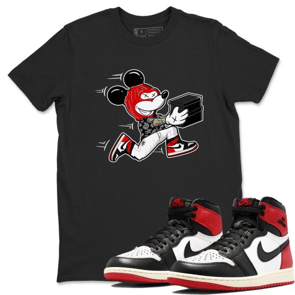 Thief Mouse Sneaker Casual Unisex Cotton Sneaker T Shirt To Match Jordan 1s Black Toe Reimagined Jezsport.com