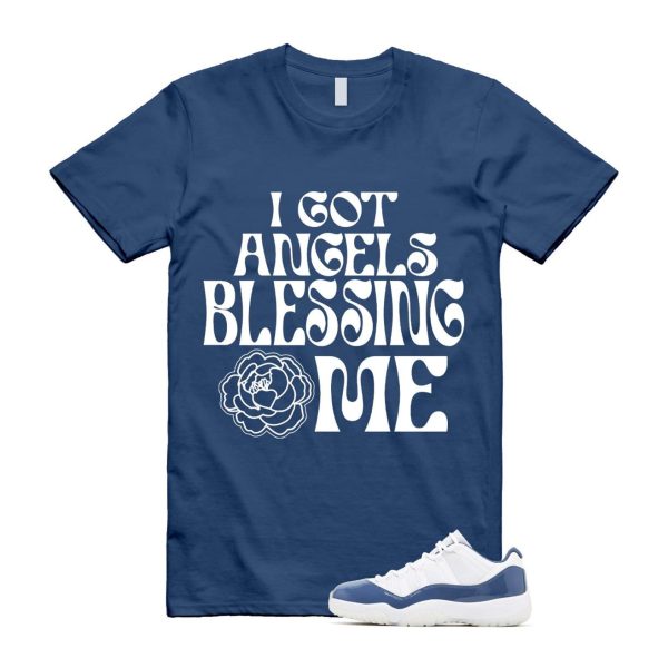 11 Diffused Blue White Midnight Navy Football Grey Retro Low T Shirt Match ANGELS Jezsport.com