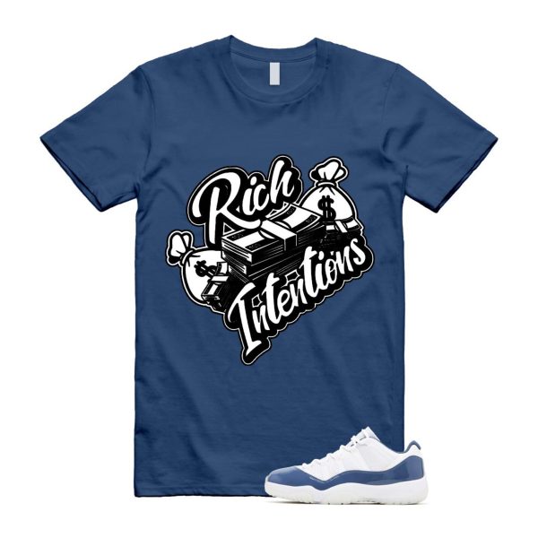 11 Diffused Blue White Midnight Navy Football Grey Retro Low T Shirt Match RICH Jezsport.com