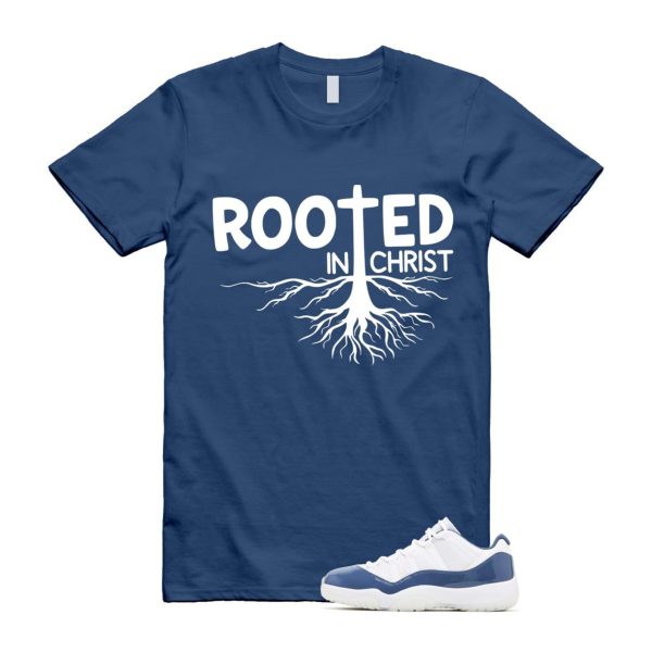 11 Diffused Blue White Midnight Navy Football Grey Retro Low T Shirt Match ROOTED Jezsport.com