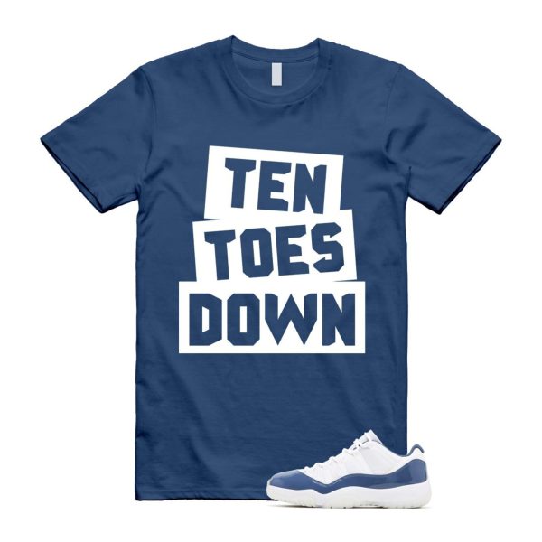 11 Diffused Blue White Midnight Navy Football Grey Retro Low T Shirt Match TTD Jezsport.com