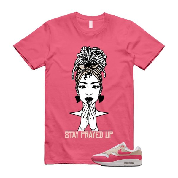 Air Max 1 Aster Pink Light Orewood Brown Black White T Shirt Match PRAY Jezsport.com