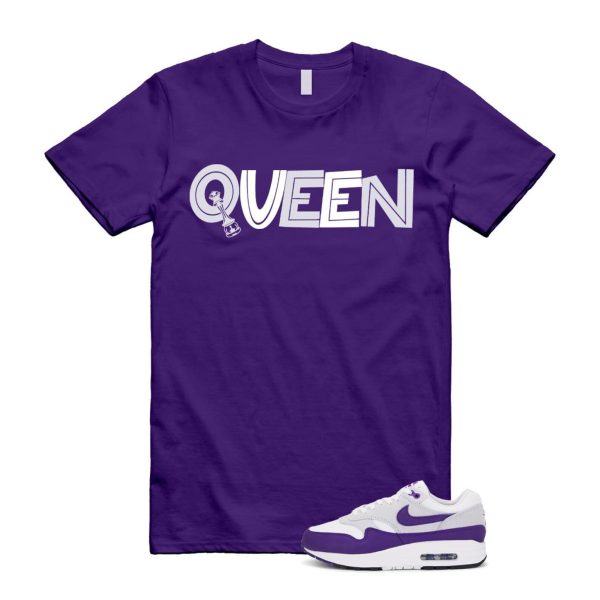 Air Max 1 Field Purple White Black SC T Shirt Match QUEEN Jezsport.com