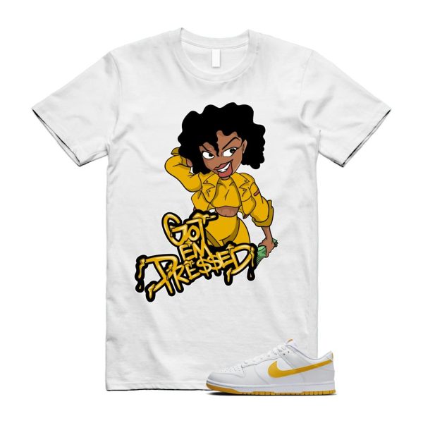 Dunk White University Gold Low T Shirt Match PRESSED Jezsport.com