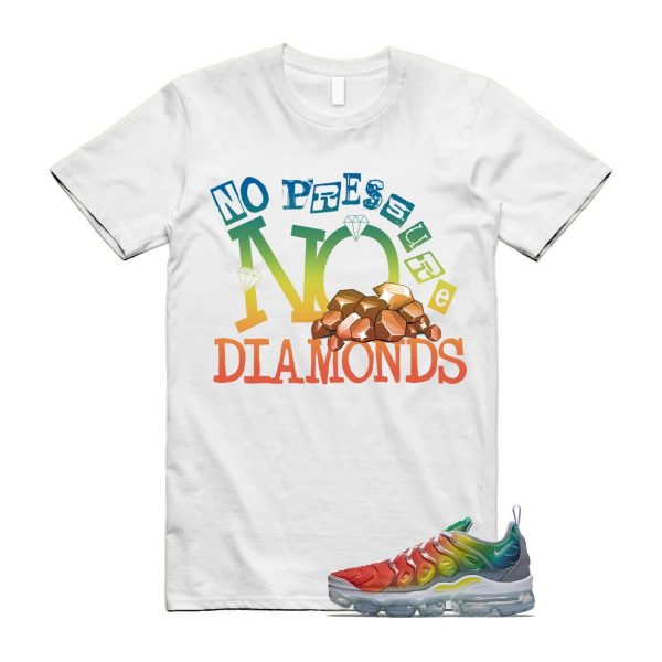 VaporMax Rainbow Air Plus White Neptune Blue Dynamic Yellow T Shirt Match DIAMOND Jezsport.com