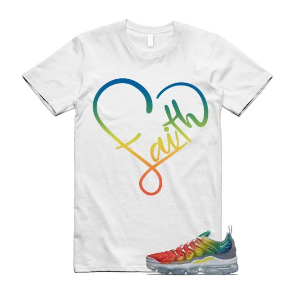 VaporMax Rainbow Air Plus White Neptune Blue Dynamic Yellow T Shirt Match FAITH Jezsport.com