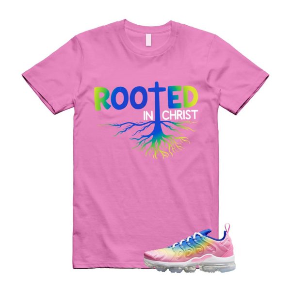 VaporMax Rainbow Air Plus Pink Spell Spring Green Racer Blue Citron Pulse T Shirt Match ROOTED Jezsport.com