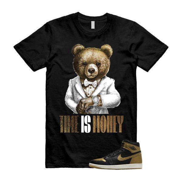 1 Black Metallic Gold Sail Retro High OG T Shirt Match TIM Jezsport.com