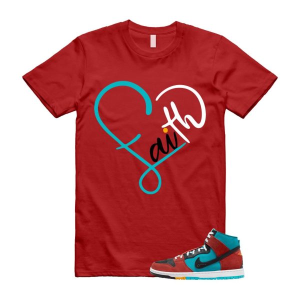 Di'orr Greenwood Navajo Arts Turquoise Blue Black Rugged Orange SB Dunk High T Shirt Match FAITH Jezsport.com