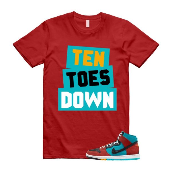 Di'orr Greenwood Navajo Arts Turquoise Blue Black Rugged Orange SB Dunk High T Shirt Match TTD Jezsport.com