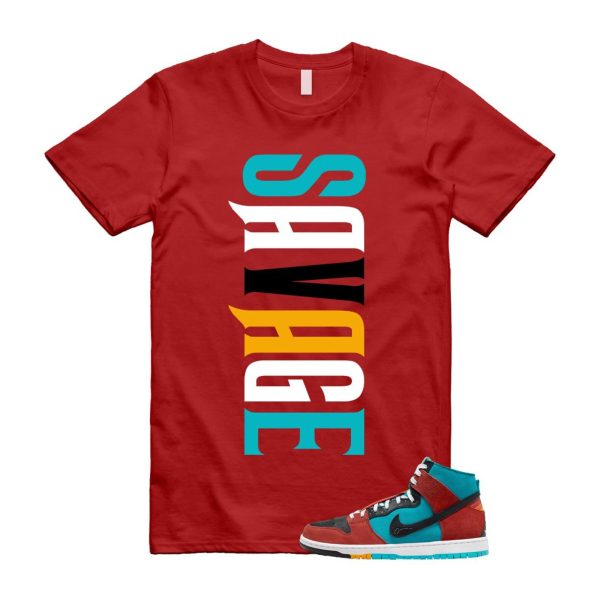 Di'orr Greenwood Navajo Arts Turquoise Blue Black Rugged Orange SB Dunk High T Shirt Match VERTSAV Jezsport.com