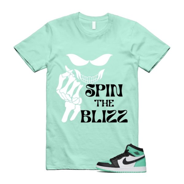 Green Glow 1 Retro High OG White Black Mint T Shirt Match BLIZZ Jezsport.com