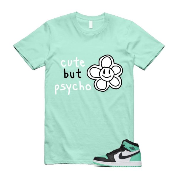 Green Glow 1 Retro High OG White Black Mint T Shirt Match PSYCHO Jezsport.com