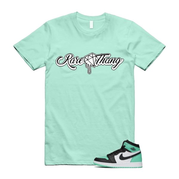 Green Glow 1 Retro High OG White Black Mint T Shirt Match RARE Jezsport.com