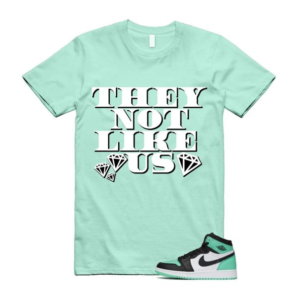 Green Glow 1 Retro High OG White Black Mint T Shirt Match US2 Jezsport.com