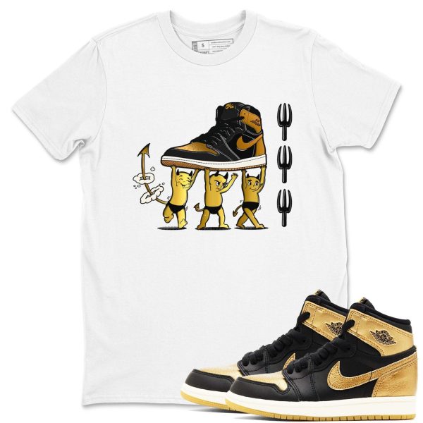 Devil Babies Sneaker Casual Unisex Cotton Sneaker T Shirt To Match Retro 1 High OG Black Metallic Gold Jezsport.com