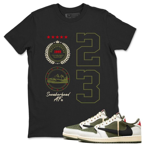 Sneaker Emblem Sneaker Casual Unisex Cotton Sneaker T-Shirt To Match Retro 1 Travis Medium Olive Jezsport.com