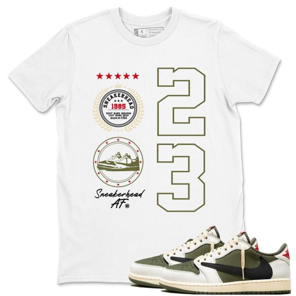 Sneaker Emblem Sneaker Casual Unisex Cotton Sneaker T-Shirt To Match Retro 1 Travis Medium Olive Jezsport.com