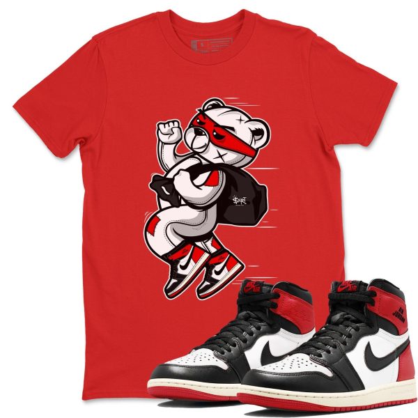 Thief Bear Sneaker T Shirts To Match Jordans 1s High OG Black Toe Reimagined Jezsport.com