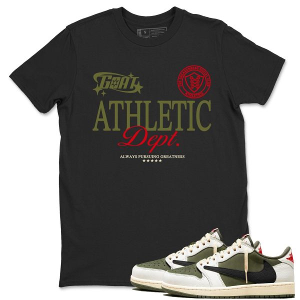 Goat Athletic Dept Sneaker T Shirts To Match Jordans 1s Travis Medium Olive Jezsport.com