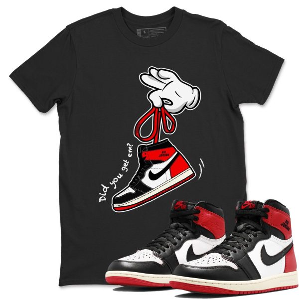 Cartoon Hand Sneaker T Shirts To Match Jordans 1s High OG Black Toe Reimagined Jezsport.com